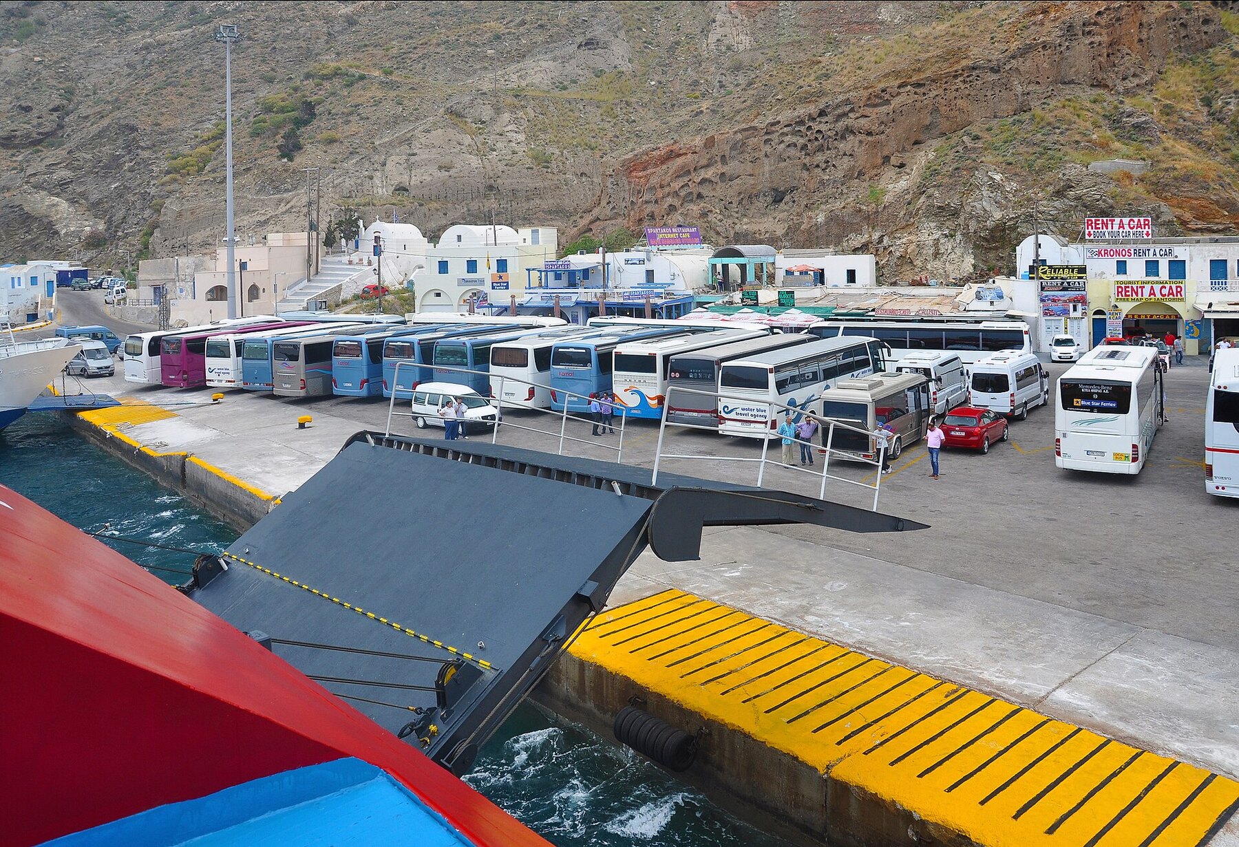 Cyclades паром logistics и порт Santorini